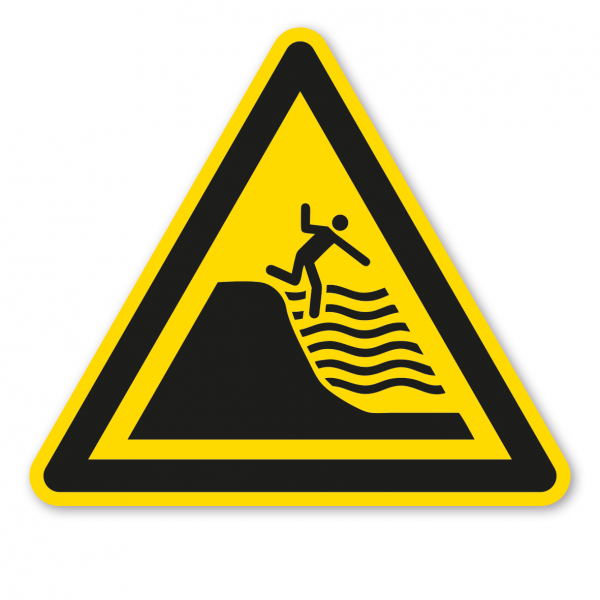 Warnzeichen Warnung vor steil abfallendem Strand – ISO 20712-1 - WSW024