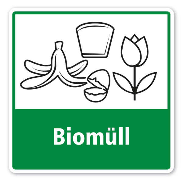 Schild zur Abfalltrennung - Biomüll