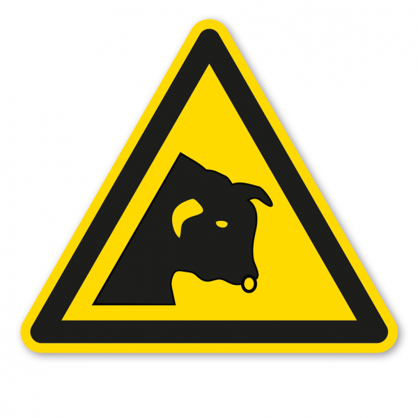 Warnzeichen Warnung vor dem Stier – ISO 7010 - W034