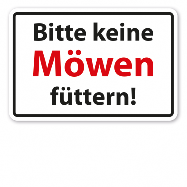 Schild Bitte keine Möwen füttern