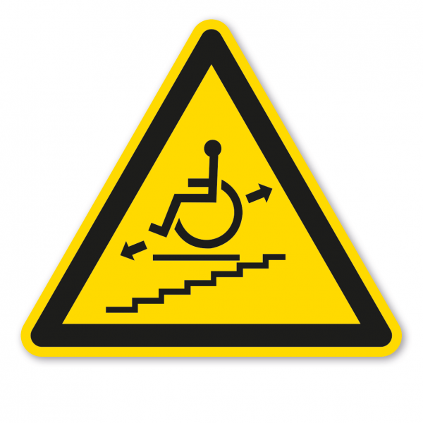 Warnzeichen Warnung vor Behinderten-Treppenaufzug