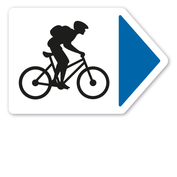 Pfeilschild zur Kennzeichnung von Radwegen in 7 Farben – rechtsweisend