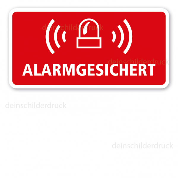 Schild zur Gebäudesicherung - Alarmgesichert