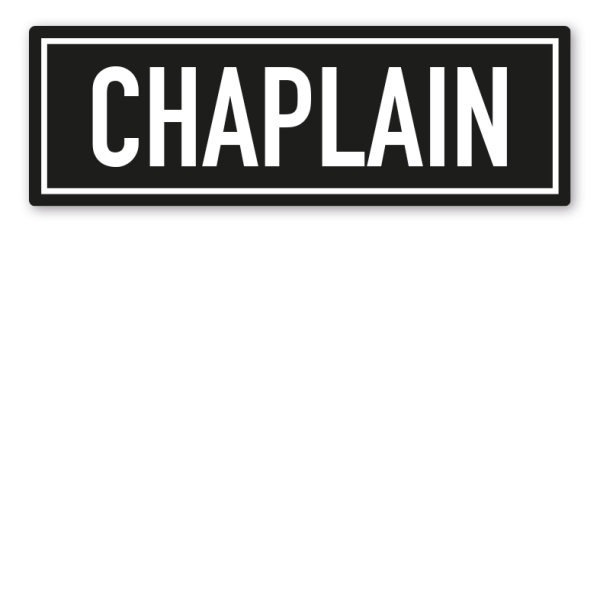 Schild für Motorradclubs - Rang - Titel Chaplain