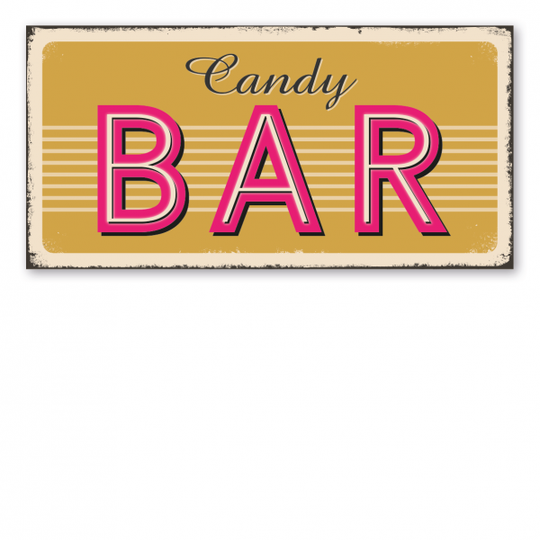 Retroschild / Vintage-Diner-Schild Candy Bar