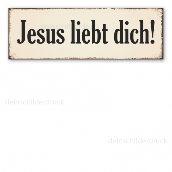 Retro Schild Jesus liebt dich