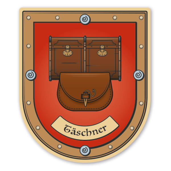 Maibaumschild / Zunftwappen Täschner - Taschenhersteller - mit Zunftnamen oder Ihrem Wunschtext - Wappen B