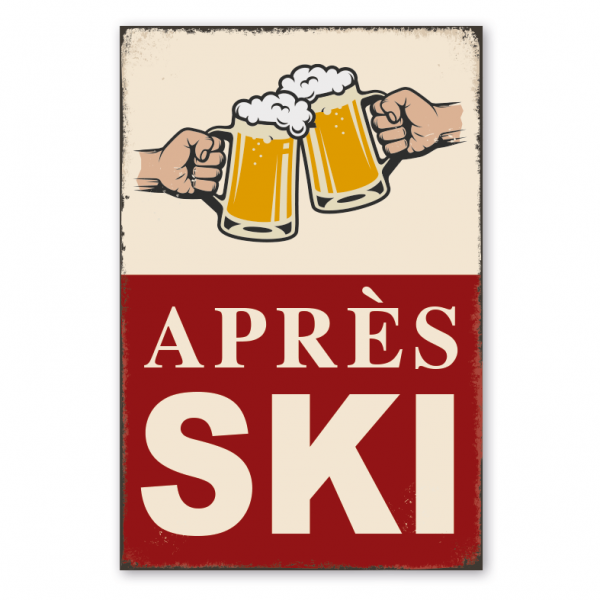 Retro Schild Après Ski