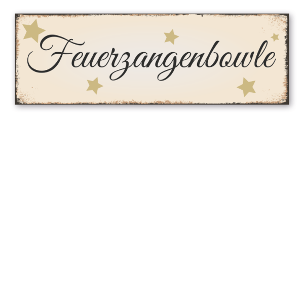 Schild für Weihnachtsmärkte Feuerzangenbowle in Retro-Ausführung