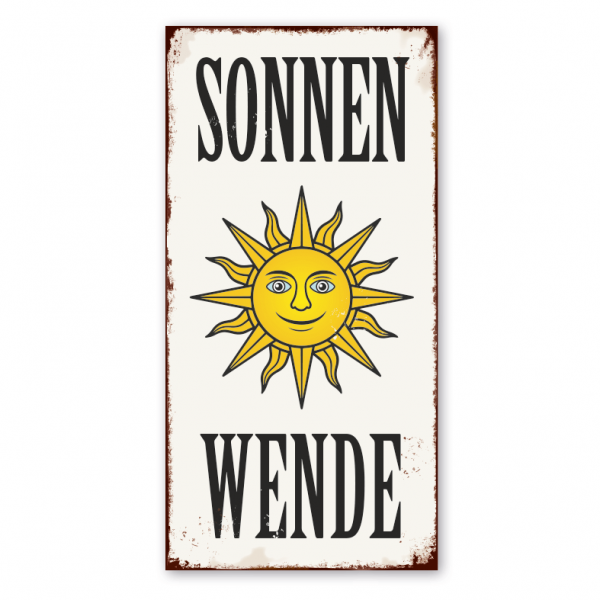 Retro Schild Sonnenwende