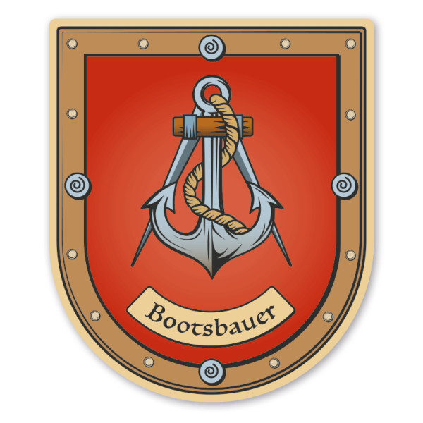 Maibaumschild / Zunftwappen Bootsbauer - mit Zunftnamen oder Ihrem Wunschtext - Wappen B
