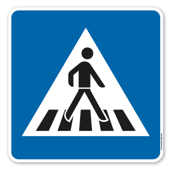 Bodenkleber für Lern- und Bewegungspfade - Fußgängerüberweg - Aufstellung links - Verkehrszeichen VZ-350-20 - BWP-02-05 – Verkehrserziehung