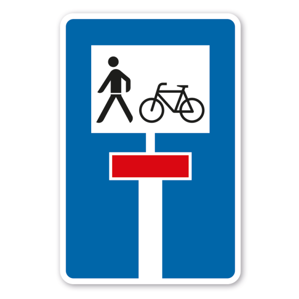 Schild Für Radverkehr und Fußgänger durchlässige Sackgasse - Verkehrsschild VZ-357-50
