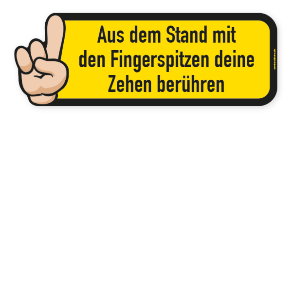 Info-Bodenkleber für Bewegungspfade - Aus dem Stand mit den Fingerspitzen deine Zehen berühren – BWP-INFO-16