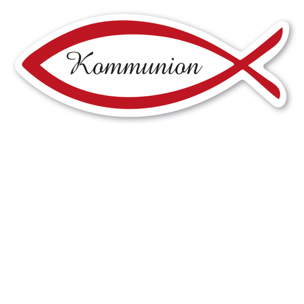 Formschild für Kommunion – Fisch – in drei Farbvarianten