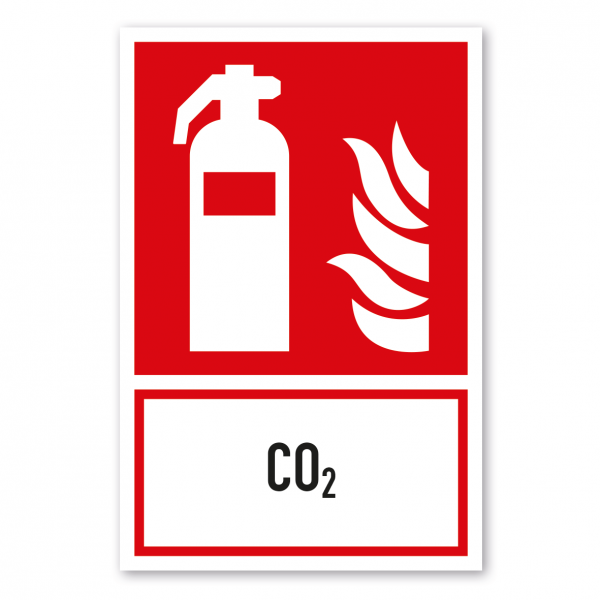 Brandschutzschild Feuerlöscher CO2 - Kombi - ISO 7010 - F001-K-05