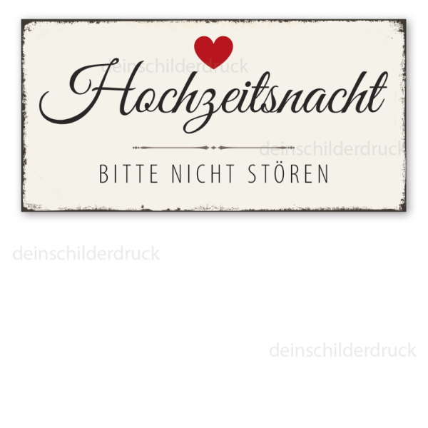 Retroschild Hochzeitsnacht - Bitte nicht stören