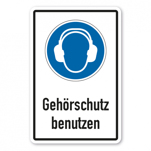 Gebotsschild Gehörschutz benutzen - Kombi – ISO 7010 - M003-K