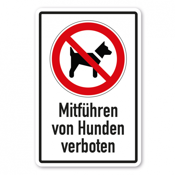 Verbotsschild Mitführen von Hunden verboten - Kombi – ISO 7010 - P021-K