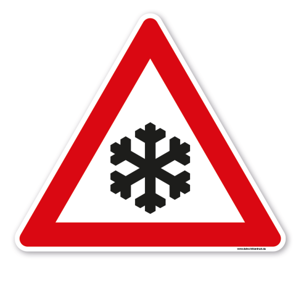Bodenkleber für Lern- und Bewegungspfade - Warnung vor Schnee- und Eisglätte - Verkehrszeichen VZ-101-51 - BWP-02-18 – Verkehrserziehung