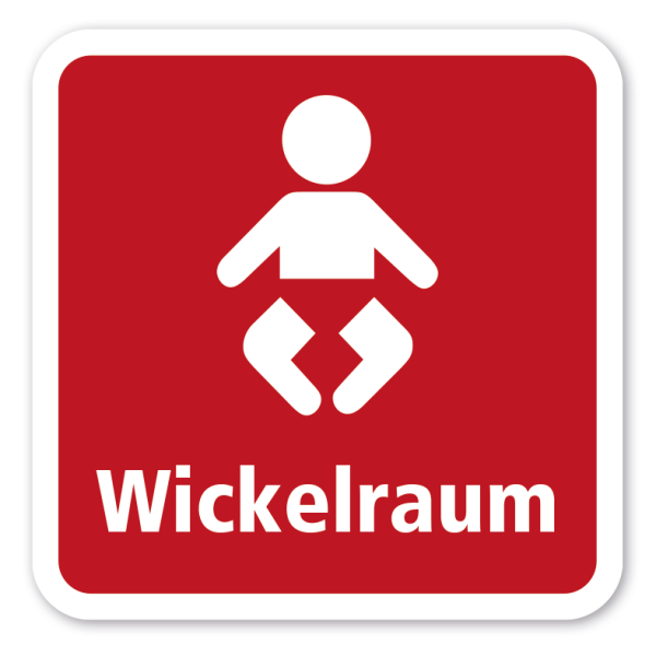 Schild Wickelraum - 4 Farbvarianten