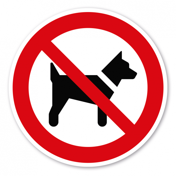 Verbotszeichen Mitführen von Hunden verboten – ISO 7010 - P021
