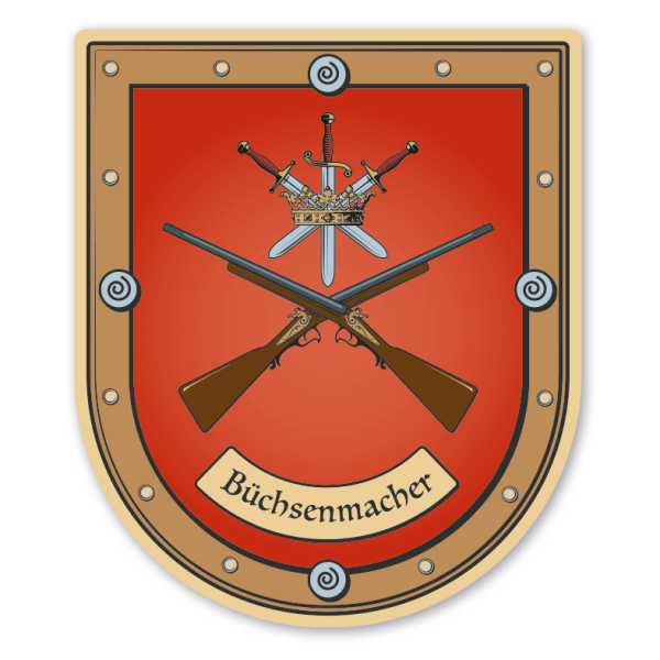 Maibaumschild / Zunftwappen Büchsenmacher - mit Zunftnamen oder Ihrem Wunschtext - Wappen B
