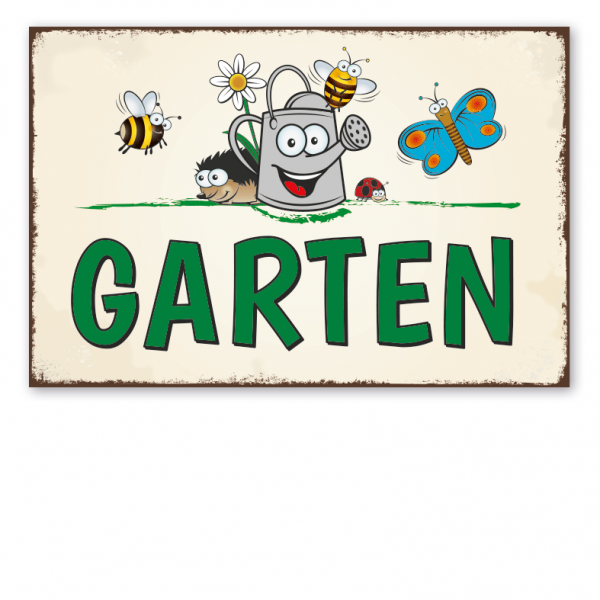 Retro Schild Garten