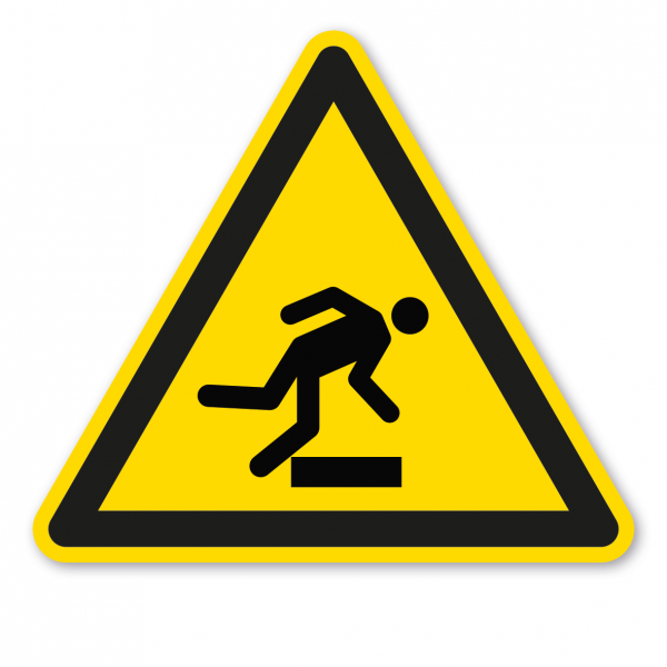 Warnzeichen Warnung vor Hindernissen am Boden - Stolpergefahr – ISO 7010 - W007