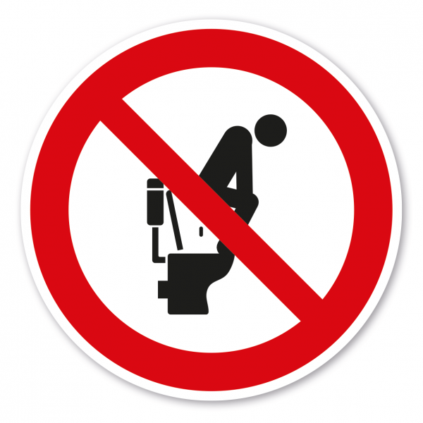 Lustiges Verbotszeichen Auf der Toilette stehend (hockend) koten verboten