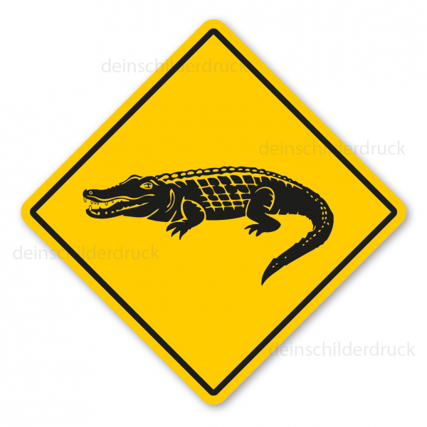 Australisches Warnschild / Verkehrsschild Achtung Krokodile