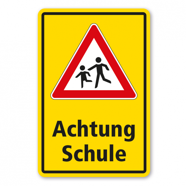 Kinderschild / Verkehrsschild Achtung Schule - Kombi