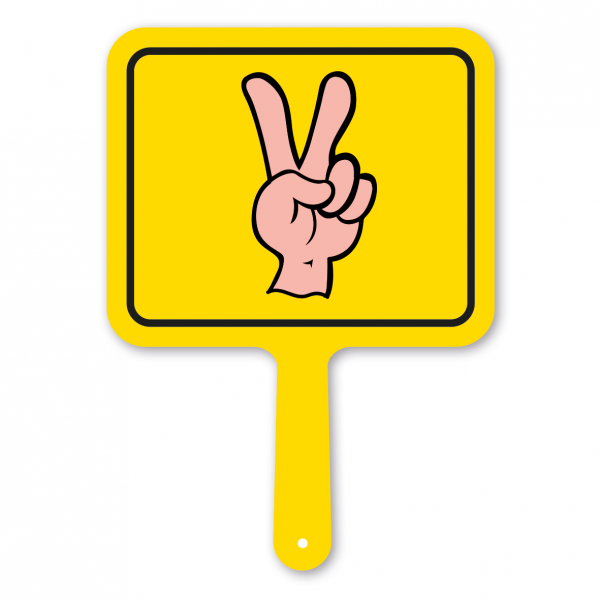 Lustiges Formschild – Geste Noch zwei - Zwei Finger – Motivschild