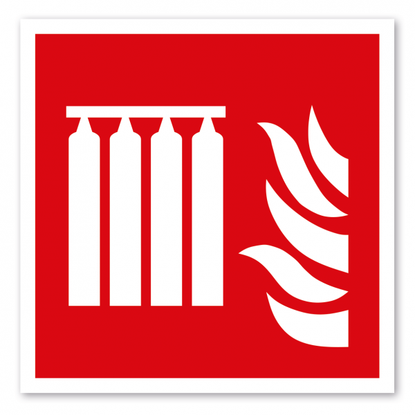 Brandschutzzeichen Unbewegliches System von Feuerlöschern in Serie - ISO 7010 - F008