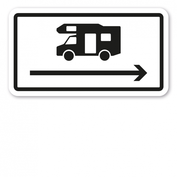 Zusatzzeichen Wohnmobile mit Richtungspfeil rechts - Verkehrsschild VZ-1010-67-PR
