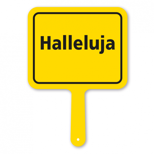 Originelles Formschild – Halleluja – Textschild