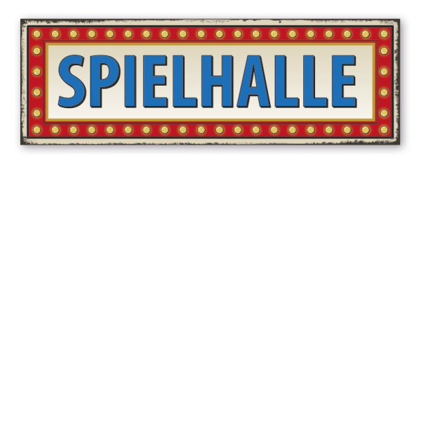 Retroschild Spielhalle