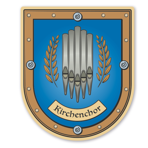 Maibaumschild / Zunftwappen Kirchenchor - Orgelmusik - mit Zunftnamen oder Ihrem Wunschtext - Wappen B