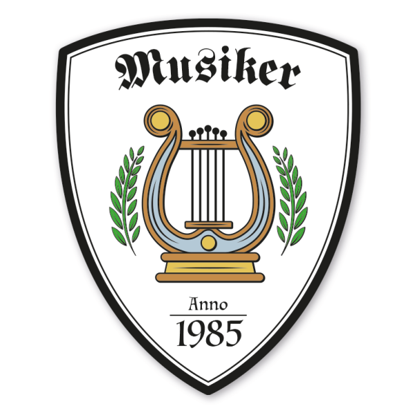 Zunftwappen Musiker - Musikverein mit Zunftnamen, Gründungsjahr oder Ihrem Wunschtext - Maibaumschild - Wappen W