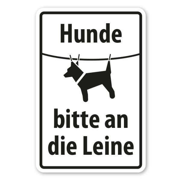 Fun-Schild Hunde bitte an die Leine