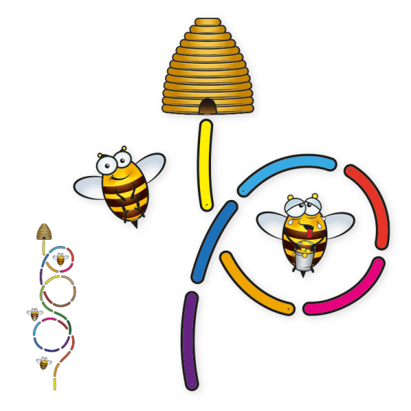 Mehrteiliger Bodenkleber - Bienenpfad - Bewegungspfad-Set - BWP-01-SET-16