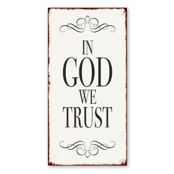 Retro Schild In God we trust