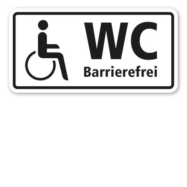 Schild WC Barrierefrei - mit Behindertensymbol