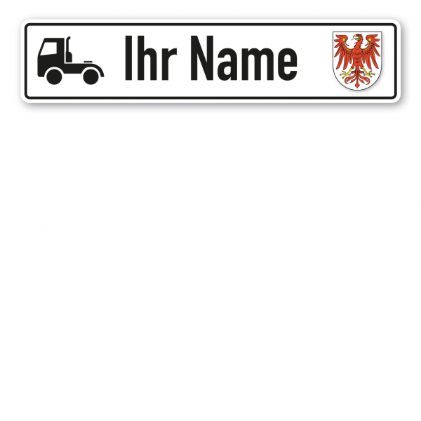 Truck / LKW - Schild mit Wunschtext und Bundeslandwappen - Brandenburg