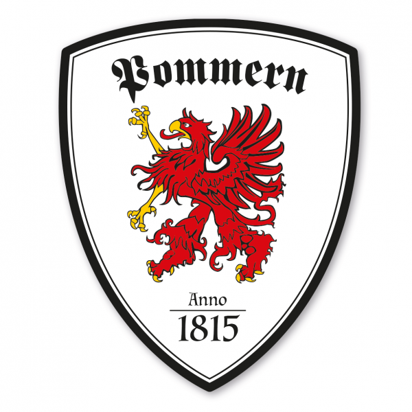 Maibaumschild / Wappen Pommern mit Bezeichnung, Gründungsjahr oder Ihrem Wunschtext - Wappen W