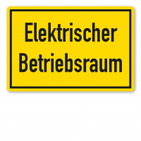 Warnschild / Textschild Elektrischer Betriebsraum Warnschild / Textschild Elektrischer Betriebsraum