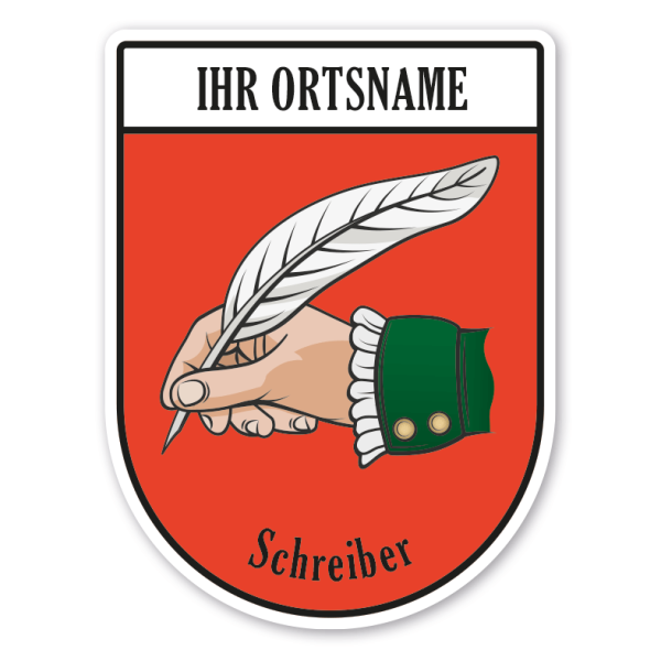 Maibaumschild / Zunftwappen Schreiber mit Zunftnamen, Ortsnamen oder Ihrem Wunschtext - Wappen BL