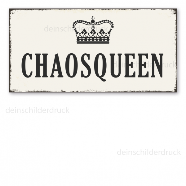 Retroschild Chaosqueen - mit Krone