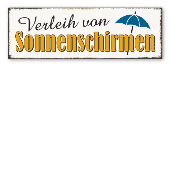 Retroschild Verleih von Sonnenschirmen