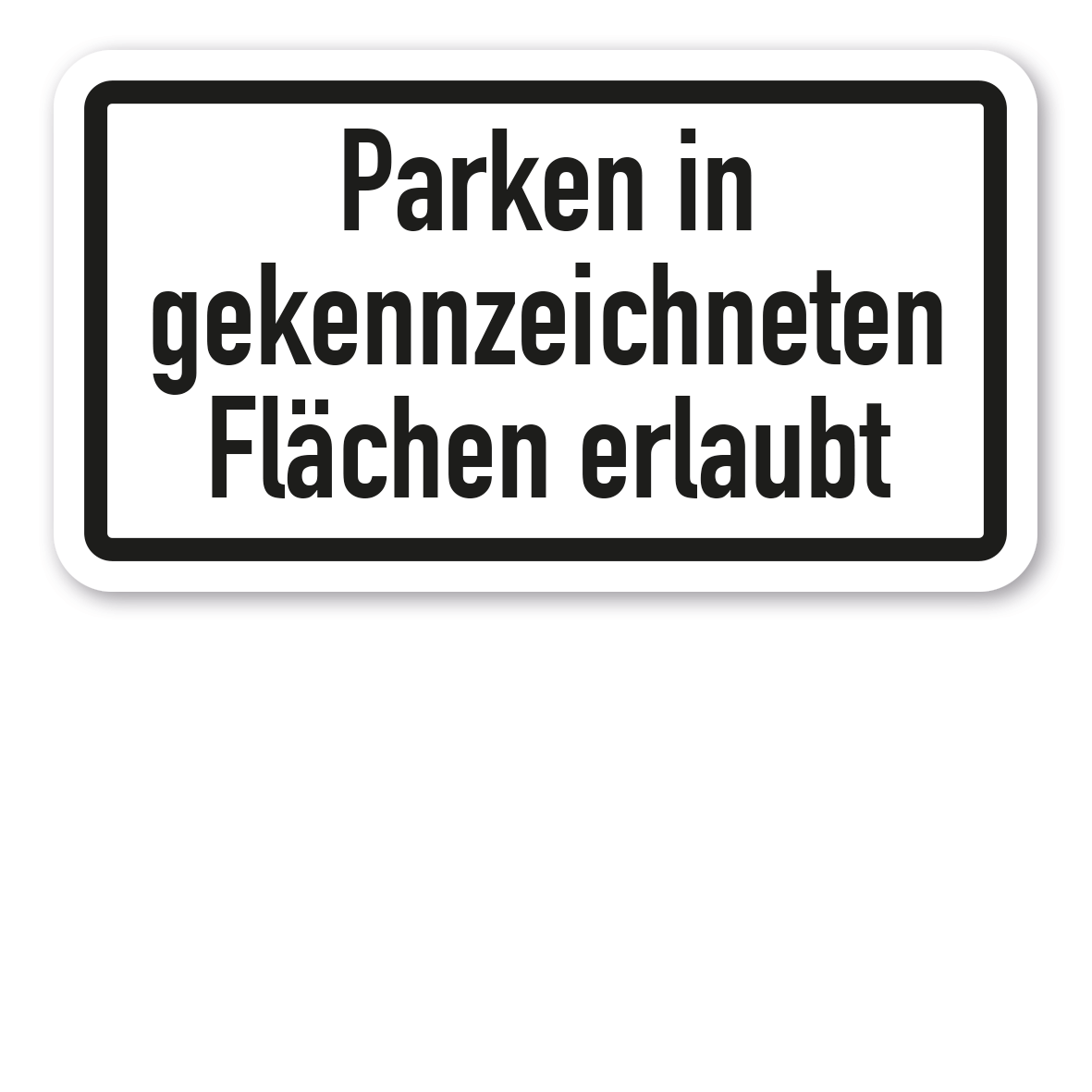 Verkehrszeichen Parken mit Parkscheibe in gekennzeichneten Flächen …